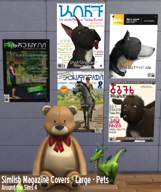 Simlish magazine covers - pets